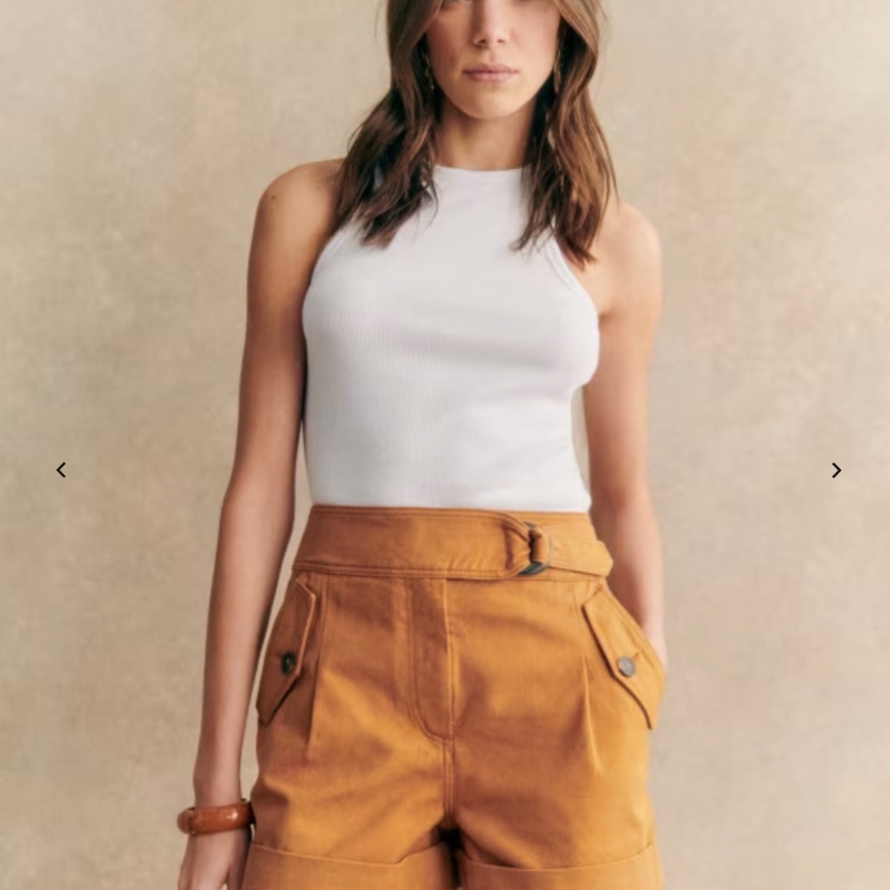 NWOT Sézane Cedric Shorts 38 Saffron
